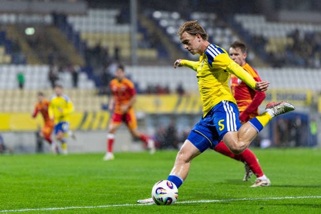 261005 Noah Tolf of Sweden during the UEFA Under 21 Championship Qualifier football match between Sweden and North Macedonia on October 5, 2026 in Falkenberg. Photo: Krister Andersson BILDBYRAN COP 147 CS0988 fotboll football soccer fotball U21, U 21 em em uefa under 21 championship European Championship, EM, Europameisterschaft sverige sweden north macedonia bbeng Copyright: KRISTERxANDERSSON BB261005KA006