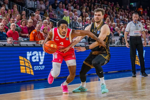 1. Basketball Bundesliga, easyCredit BBL, Saison 2026 2027, Herren, Hauptrunde, 4. Spieltag, 05.10.2026, RASTA Vechta - Basketball Löwen Braunschweig Armaan Franklin ( 4 - RASTA Vechta) in Aktion Vechta RASTA Dome Niedersachsen Deutschland