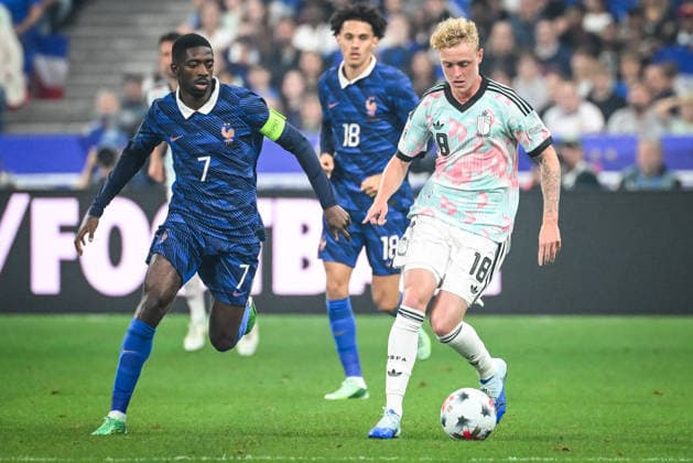 October 5, 2026, Saint-Denis, France, France: Ousmane DEMBELE of France and Joaquin SEYS of Belgium during the UEFA Nations League, League A - Group 1 football match between France and Belgium at Stade de France on October 05, 2026 in Saint-Denis near Paris, France. France V Belgium : Group 1 - UEFA Nations League  - ZUMAm308 20261005_zsp_m308_001 Copyright: xMatthieuxMirvillex