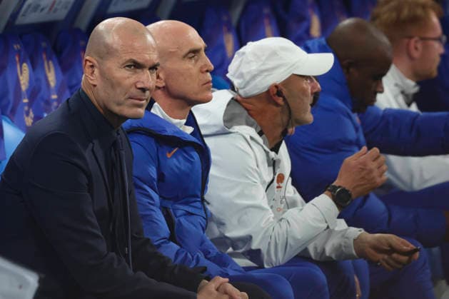 FOOTBALL : France Vs Belgique - Ligue des Nations - 05 10 2026 Zinedine Zidane (France) - David Bettoni (France) - Fabien Barthez (France) ParisFrance  Copyright: xMichaelxBaucherx