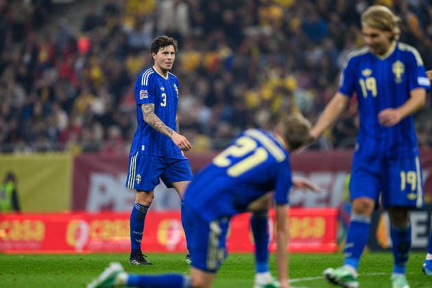 261005 Victor Lindelöf of Sweden during the Nations League football match between Romania and Sweden on October 5, 2026 in Bucharest. Photo: Ludvig Thunman BILDBYRAN kod LT LT0828 fotboll football soccer fotball nations league uefa nations league rumänien romania sverige sweden sverige a bbeng Copyright: LUDVIGxTHUNMAN BB261005LT071