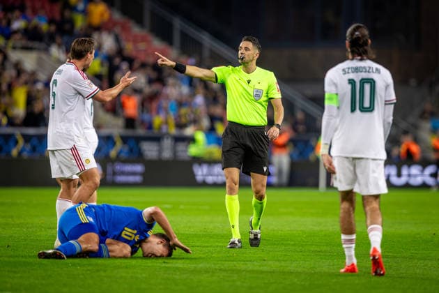 UKRAINE - HUNGARY Referee Igor Pajac during UEFA Nations League - League B - Group B2 - Matchday 4 - football match between Ukraine and Hungary. Anton Malatinsky Stadium, City Arena, Trnava, Slovakia, October 05, 2026. Photo by Branislav Racko Copyright: xx 080A3695