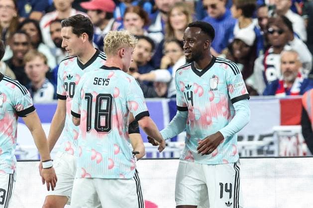 Belgium s Dodi Lukebakio celebrates after scoring during a soccer game between France and Belgian national team, Nationalteam Red Devils, on Monday 5 October 2026 in Saint-Denis, France, the fourth (of 6) game of the UEFA Nations League group stage. BRUNOxFAHY  x188823691x