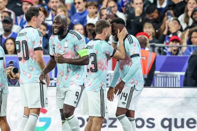Belgium s Dodi Lukebakio celebrates after scoring during a soccer game between France and Belgian national team, Nationalteam Red Devils, on Monday 5 October 2026 in Saint-Denis, France, the fourth (of 6) game of the UEFA Nations League group stage. BRUNOxFAHY  x188823737x