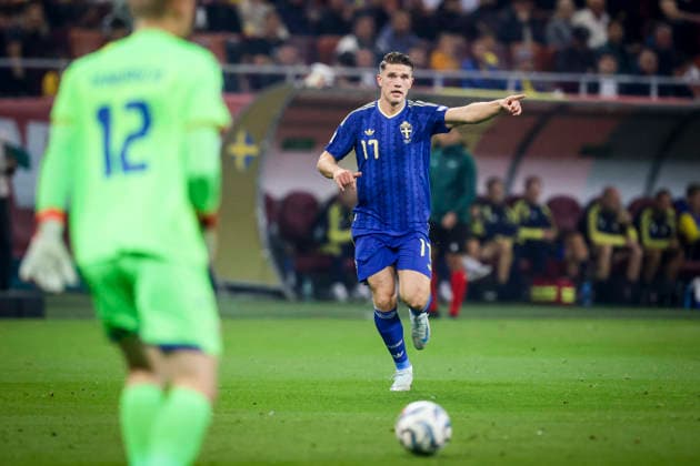 BUKAREST, RUMÄNIEN 20261005 Sveriges Viktor Gyökeres under mandagens fotbollsmatch i Nations League (grupp B4) mellan Rumänien och Sverige pa Arena NaÈ›ionala i Bukarest. Bukarest Rumäninen x21080x
