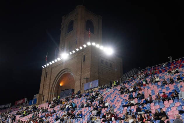 5th October 2026; Stadio Renato DallAra, Bologna, Italy; UEFA Nations League Football, Italy versus Turkey; view of Stadio Renato Dall Ara showing the pitch and stands and corner flag EmanuelexPennacchio