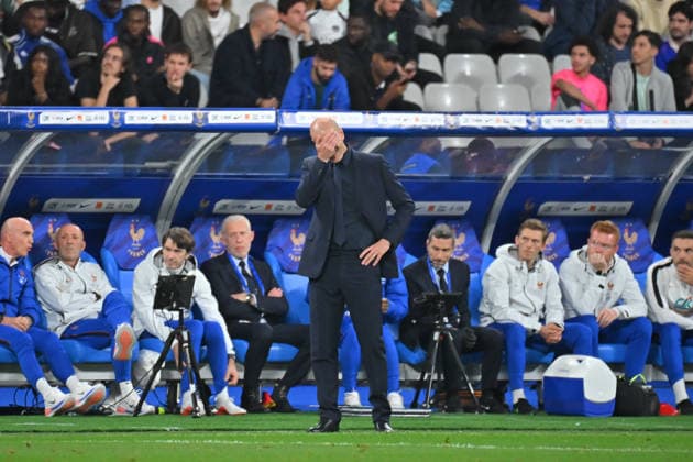 UEFA Nations League 2026, France vs Belgium, Football France Head Coach Zinedine Zidane dejected during the UEFA Nations League 2026 match between France and Belgium at Stade de France on October 05, 2026 in Paris, France. Saint Denis Stade de France France