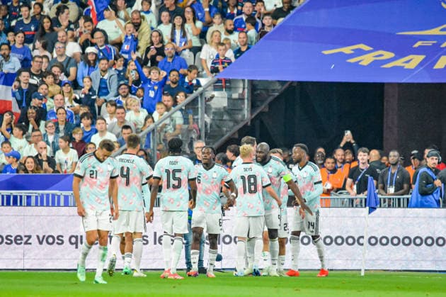 FOOTBALL : France vs Belgique - Ligue des Nations - 4e JournÃ e - 05 10 2026 Joie des joueurs de la Belgique aprÃ s le but de Dodi Lukebakio (Belgique) Saint DenisFrance  Copyright: xBaptistexAutissierx
