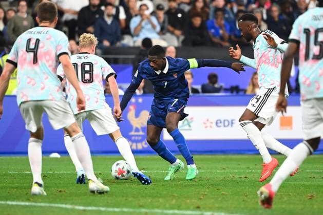 France v Belgium - UEFA Nations League 2026 PARIS, FRANCE - OCTOBER 05 : Seys Joaquin defender of Belgium, Dembele Ousmane forward of France during the UEFA Nations League tournament league phase matchday 4 group A1 match between France and Belgium on October 5, 2026 in Paris, France, 05 10 2026 Paris France  Copyright: xVincentxKalutx