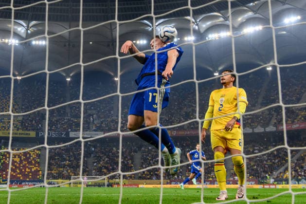 261005 Viktor Gyökeres of Sweden during the Nations League football match between Romania and Sweden on October 5, 2026 in Bucharest. Photo: Ludvig Thunman BILDBYRAN kod LT LT0828 fotboll football soccer fotball nations league uefa nations league rumänien romania sverige sweden sverige a bbeng Copyright: LUDVIGxTHUNMAN BB261005LT094