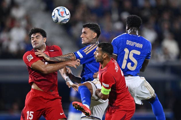 IPA89343164 - Gianluca Scamacca (ITA) during the goal-scoring play in the UEFA Nations League 2026-27 League Phase Matchday 2 match between Italy and Turkey at the Renato Dall Ara Stadium on October 5, 2026, in Bologna, Italy.  Copyright: xDomenicoxCippitelli IPAxSportx xx IPA89343164