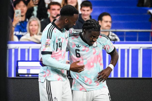 October 5, 2026, Saint-Denis, France, France: Dodi LUKEBAKIO of Belgium celebrate his goal with Romeo LAVIA of Belgium during the UEFA Nations League, League A - Group 1 football match between France and Belgium at Stade de France on October 05, 2026 in Saint-Denis near Paris, France. France V Belgium : Group 1 - UEFA Nations League  - ZUMAm308 20261005_zsp_m308_007 Copyright: xMatthieuxMirvillex