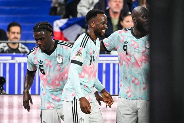 October 5, 2026, Saint-Denis, France, France: Dodi LUKEBAKIO of Belgium celebrate his goal with teammates during the UEFA Nations League, League A - Group 1 football match between France and Belgium at Stade de France on October 05, 2026 in Saint-Denis near Paris, France. Saint-Denis France - ZUMAm308 20261005_zsp_m308_009 Copyright: xMatthieuxMirvillex