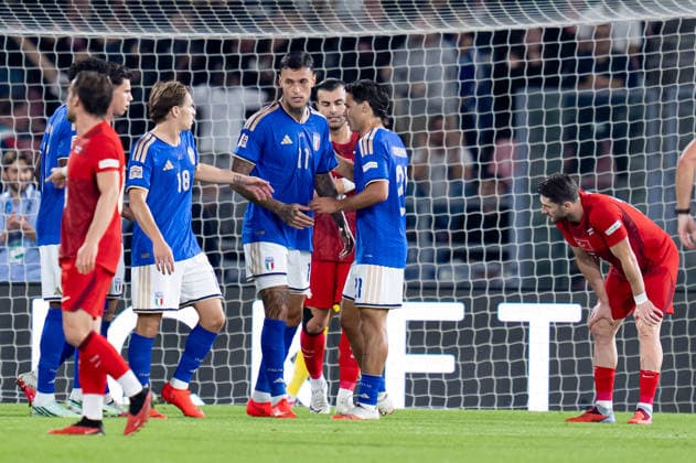 Italy v Turkiye - UEFA Nations League 2026 27 Group A1 MD4 Gianluca Scamacca of Italy celebrates after scoring first goal during the UEFA Nations League 2026 27 Group A1 MD1 match between Italy and Turkiye at Stadio Renato Dall™Ara on October 5, 2026 in Bologna, Italy Rome Olympic Stadium Rome Italy Copyright: xGiuseppexMaffiax 20261005_211231_NationsLeague_Italy-Turkiye_GM__LIA07907