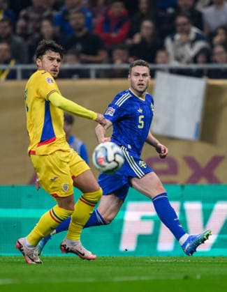 261005 Gabriel Gudmundsson of Sweden during the Nations League football match between Romania and Sweden on October 5, 2026 in Bucharest. Photo: Ludvig Thunman BILDBYRAN kod LT LT0828 fotboll football soccer fotball nations league uefa nations league rumänien romania sverige sweden sverige a bbeng Copyright: LUDVIGxTHUNMAN BB261005LT111