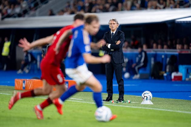 Italy v Turkiye - UEFA Nations League 2026 27 Group A1 MD4 Roberto Mancini Head Coach of Italy looks on during the UEFA Nations League 2026 27 Group A1 MD1 match between Italy and Turkiye at Stadio Renato Dall™Ara on October 5, 2026 in Bologna, Italy Rome Olympic Stadium Rome Italy Copyright: xGiuseppexMaffiax 20261005_212024_NationsLeague_Italy-Turkiye_GM__LIA09160