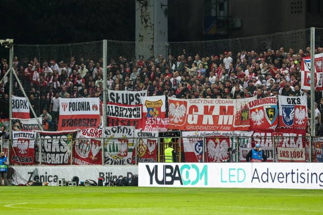 Zenica 05.10.2026. PIlka nozna UEFA Liga Narodow sezon 2026 2027 kolejka 4 mecz: Bosnia I Hercegowina - Polska --- Football UEFA Nations League season 2026 2027 round 4 match: Bosnia and Herzegovina - Poland nz kibice Polska Fot. Kacper Staniec NEWSPIX.PL --- newspix.pl POLAND OUT! 