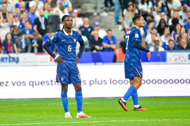 FOOTBALL : France vs Belgique - Ligue des Nations - 4e JournÃ e - 05 10 2026 Eduardo Camavinga (France) aprÃ s le but de Dodi Lukebakio (Belgique) Saint DenisFrance  Copyright: xBaptistexAutissierx