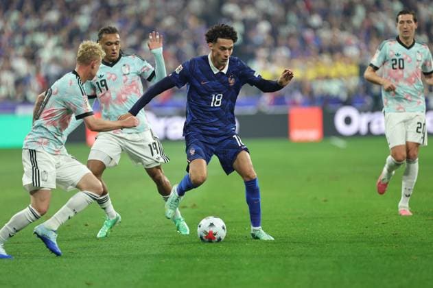 Foot Ligue des Nations France - Belgique PHOTOPQR LE PARISIEN Olivier Arandel (Staff) ; Saint-Denis ; 05 10 2026 ; Saint-Denis, France Stade de France Lundi 5 octobre 2026 Football Ligue des Nations de l’UEFA Groupe A (Phase de groupes) France - Belgique LP Olivier Arandel 18 Maghnes Akliouche UEFA Nations League, League A, Group A1 football match between France and Belgium on 5 October 2026 at Stade de France in Saint-Denis, France