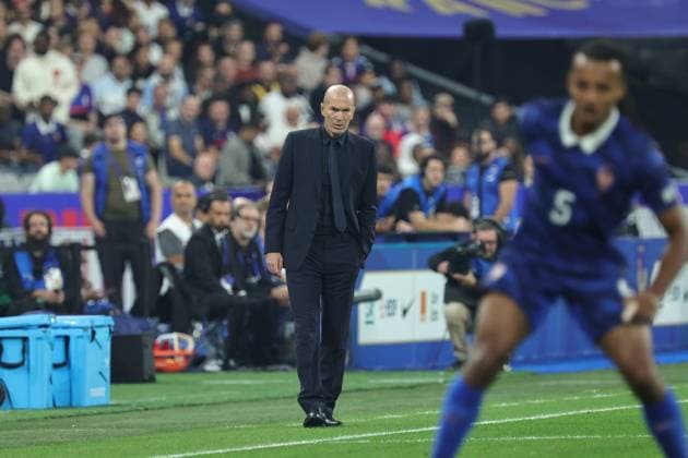 Foot Ligue des Nations France - Belgique PHOTOPQR LE PARISIEN Olivier Arandel (Staff) ; Saint-Denis ; 05 10 2026 ; Saint-Denis, France Stade de France Lundi 5 octobre 2026 Football Ligue des Nations de l’UEFA Groupe A (Phase de groupes) France - Belgique Zinedine Zidane LP Olivier Arandel UEFA Nations League, League A, Group A1 football match between France and Belgium on 5 October 2026 at Stade de France in Saint-Denis, France