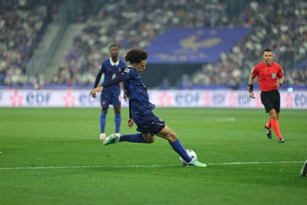Foot Ligue des Nations France - Belgique PHOTOPQR LE PARISIEN Olivier Arandel (Staff) ; Saint-Denis ; 05 10 2026 ; Saint-Denis, France Stade de France Lundi 5 octobre 2026 Football Ligue des Nations de l’UEFA Groupe A (Phase de groupes) France - Belgique LP Olivier Arandel 18 Maghnes Akliouche UEFA Nations League, League A, Group A1 football match between France and Belgium on 5 October 2026 at Stade de France in Saint-Denis, France