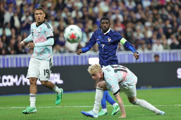 Foot Ligue des Nations France - Belgique PHOTOPQR LE PARISIEN Olivier Arandel (Staff) ; Saint-Denis ; 05 10 2026 ; Saint-Denis, France Stade de France Lundi 5 octobre 2026 Football Ligue des Nations de l’UEFA Groupe A (Phase de groupes) France - Belgique 07 Ousmane Dembele LP Olivier Arandel UEFA Nations League, League A, Group A1 football match between France and Belgium on 5 October 2026 at Stade de France in Saint-Denis, France