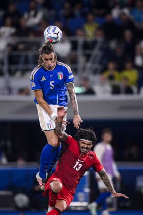 Italy v Turkiye - Nations League Riccardo Calafiori of Italy scores a goal from a header during the Nations League football match between Italy and Turkiye. Bologna Italy Copyright: xNicolòxCampox
