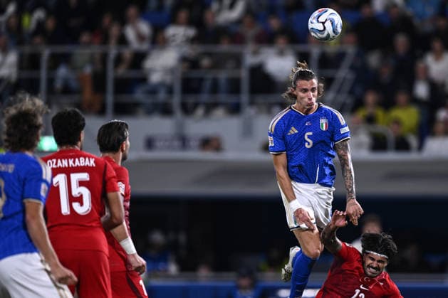 Mg Bologna 05 10 2026 - Nations League Italia-Turchia foto Matteo Gribaudi Image nella foto: gol Riccardo Calafiori 