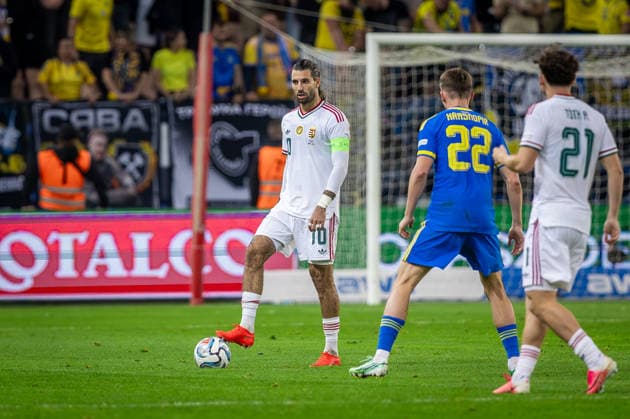 UKRAINE - HUNGARY Dominik Szoboszlai of Hungary and Liverpool on the ball during UEFA Nations League - League B - Group B2 - Matchday 4 - football match between Ukraine and Hungary. Anton Malatinsky Stadium, City Arena, Trnava, Slovakia, October 05, 2026. Photo by Branislav Racko Copyright: xx 080A4259