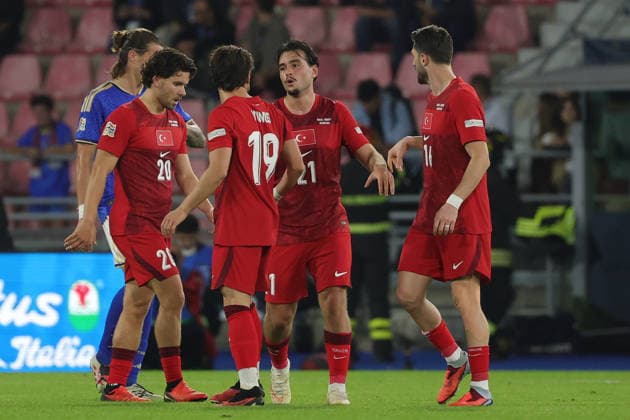 RECORD DATE NOT STATED 5th October 2026; Stadio Renato DallAra, Bologna, Italy; UEFA Nations League Football, Italy versus Turkey; Aral Simsir of Turkiye celebrates scoring a goal 1-1 EmanuelexPennacchio