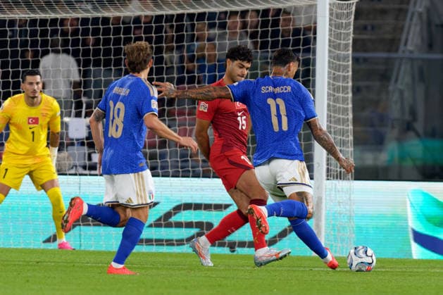 IPA89344320 - Gianluca Scamacca of Italy during the Italy vs. Turkey UEFA Nations League soccer match in Bologna, Italy, on October 5, 2026  Copyright: xEmmanuelexMastrodonato IPAxSportx xx IPA89344320