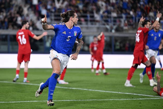 Db Bologna 05 10 2026 - Nations League Italia-Turchia foto Daniele Buffa Image nella foto: esultanza gol Riccardo Calafiori 