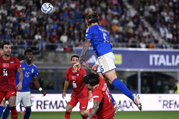 Db Bologna 05 10 2026 - Nations League Italia-Turchia foto Daniele Buffa Image nella foto: gol Riccardo Calafiori 