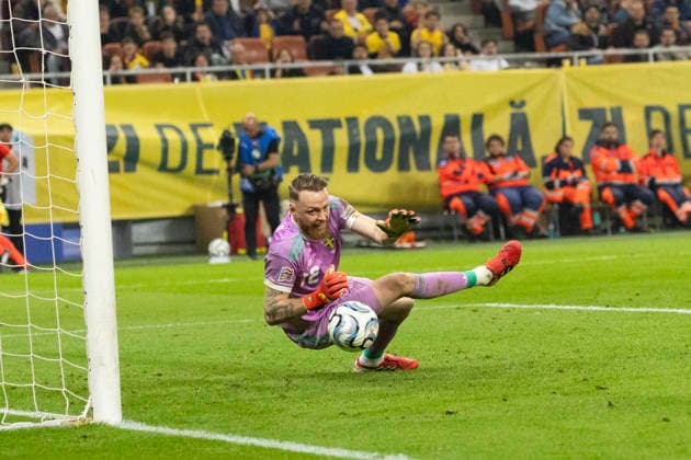Monday, 5 october 2026, UEFA Nations League 2026, League phase, Matchday 4, League B, Group B4 Romania vs Sweden, National Arena Stadium, Bucharest, Romania 12 Viktor Johansson loses dthe ball