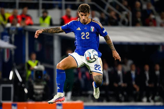 Giovanni Di Lorenzo of Italy in action during the Nations League football match between Italy and Turkiye at Renato Dall Ara stadium in Bologna (Italy), October 5, 2026. AndreaxStaccioli