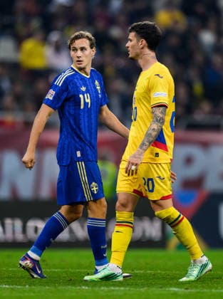 261005 Eric Smith of Sweden during the Nations League football match between Romania and Sweden on October 5, 2026 in Bucharest. Photo: Ludvig Thunman BILDBYRAN kod LT LT0828 fotboll football soccer fotball nations league uefa nations league rumänien romania sverige sweden sverige a bbeng Copyright: LUDVIGxTHUNMAN BB261005LT144