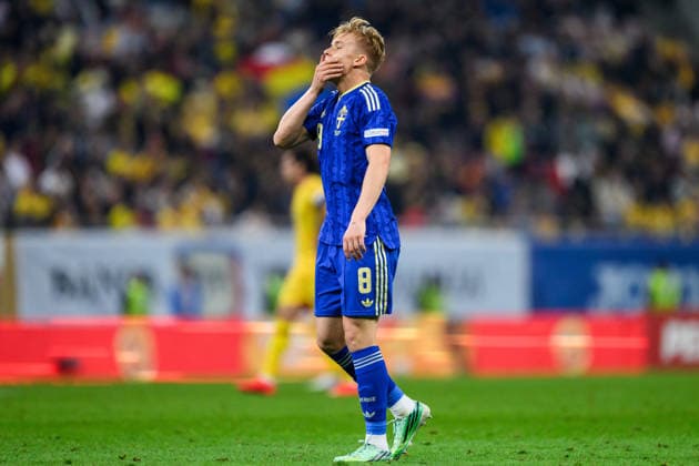 261005 Daniel Svensson of Sweden looks dejected during the Nations League football match between Romania and Sweden on October 5, 2026 in Bucharest. Photo: Ludvig Thunman BILDBYRAN kod LT LT0828 fotboll football soccer fotball nations league uefa nations league rumänien romania sverige sweden sverige a bbeng depp Copyright: LUDVIGxTHUNMAN BB261005LT145