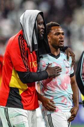 Belgium s Romelu Lukaku and Belgium s Lois Openda look dejected after a soccer game between France and Belgian national team, Nationalteam Red Devils, on Monday 5 October 2026 in Saint-Denis, France, the fourth (of 6) game of the UEFA Nations League group stage. BRUNOxFAHY  x188828559x