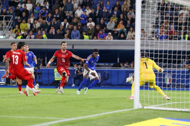 UEFA Nations League 2026 27 football match between Italy and Türkiye Issa Doumbia of Italy during the 2026 27 UEFA Nations League football match between Italy and Türkiye on October 5, 2026, at the Renato Dall™Ara Stadium in Bologna Bologna Stadio Renato Dall Ara Bologna Italia Copyright: xFABIOxSASSOxFabioxSassox Italia Turchia2026_10_05Fabio Sasso6493