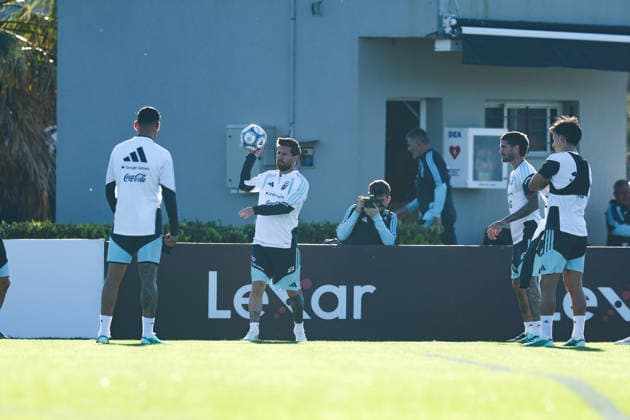 Argentina™s forward Lionel Messi takes part in a training session at AFA (Argentine Football Association) training center in Ezeiza, Buenos Aires Province, on October 5, 2026, ahead of the next friendlys football matchs against Benin national team, Nationalteam Lionel Messi took part in the final training session of his professional career with the Argentine national team before his farewell match. (Photo by Alejandro Pagni PHOTOxPHOTO) Copyright: xAlejandroxPAGNIx
