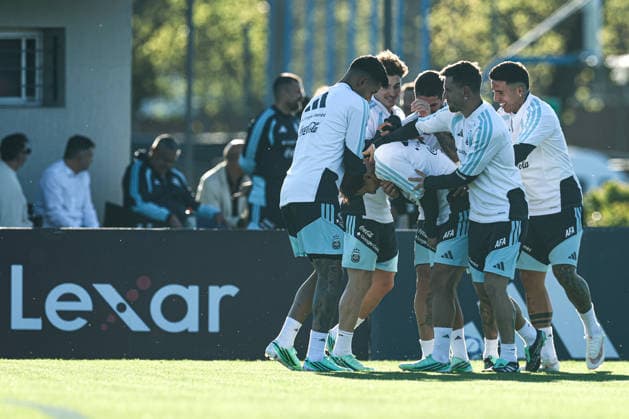 Argentina™s players take part in a training session at AFA (Argentine Football Association) training center in Ezeiza, Buenos Aires Province, on October 5, 2026, ahead of the next friendlys football matchs against Benin national team, Nationalteam Lionel Messi took part in the final training session of his professional career with the Argentine national team before his farewell match. (Photo by Alejandro Pagni PHOTOxPHOTO) Copyright: xAlejandroxPAGNIx