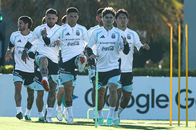 Argentina™s players take part in a training session at AFA (Argentine Football Association) training center in Ezeiza, Buenos Aires Province, on October 5, 2026, ahead of the next friendlys football matchs against Benin national team, Nationalteam Lionel Messi took part in the final training session of his professional career with the Argentine national team before his farewell match. (Photo by Alejandro Pagni PHOTOxPHOTO) Copyright: xAlejandroxPAGNIx