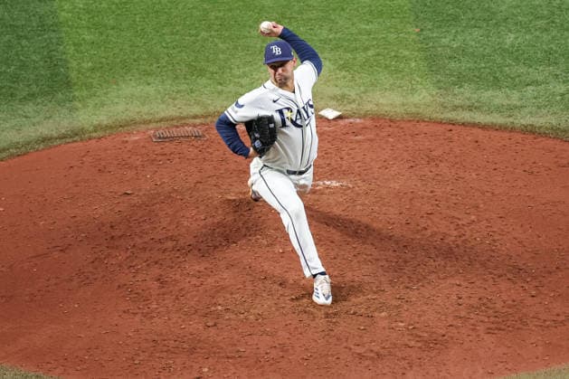 October 5, 2026, St. Petersburg, Florida, USA: Tampa Bay Rays pitcher IAN SEYMOUR (61) throws a pitch in game 2 of the American League Division Series against the New York Yankees. The Tampa Bay Rays hosted the New York Yankees the at Tropicana Field in St. Petersburg, FL. MLB, Baseball Herren, USA 2026: Tampa Bay Rays 5:2 New York Yankees  - ZUMAm299 20261005_znp_m299_004 Copyright: xTaylorxMcFeex