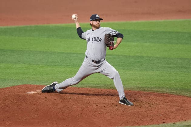 October 5, 2026, St. Petersburg, Florida, USA: New York Yankees pitcher PAUL BLACKBURN (58) throws a pitch during game 2 of the American League Division Series against the Tampa Bay Rays. The Tampa Bay Rays hosted the New York Yankees the at Tropicana Field in St. Petersburg, FL. MLB, Baseball Herren, USA 2026: Tampa Bay Rays 5:2 New York Yankees  - ZUMAm299 20261005_znp_m299_007 Copyright: xTaylorxMcFeex