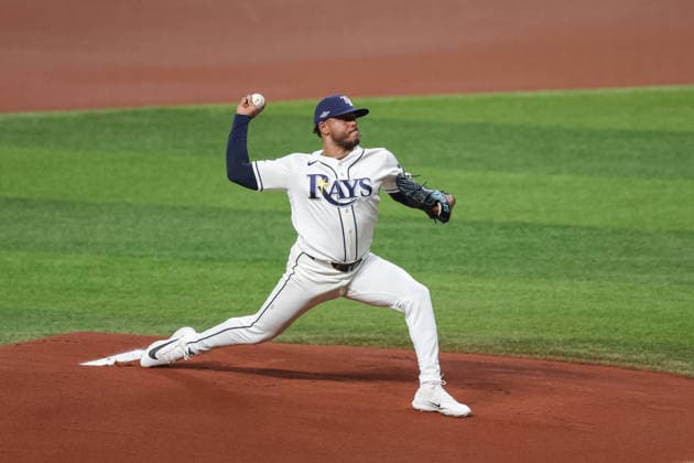 October 5, 2026, St. Petersburg, Florida, USA: Tampa Bay Rays pitcher FREDDY PERALTA (51) throws a pitch during game 2 of the American League Division Series against the New York Yankess. The Tampa Bay Rays hosted the New York Yankees the at Tropicana Field in St. Petersburg, FL. St. Petersburg USA - ZUMAm299 20261005_znp_m299_021 Copyright: xTaylorxMcFeex