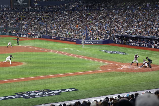 October 5, 2026, St. Petersburg, Florida, USA: Tropicana Field during game 2 of the American League Division Series between the New York Yankees and Tampa Bay Rays. The Tampa Bay Rays hosted the New York Yankees the at Tropicana Field in St. Petersburg, FL. St. Petersburg USA - ZUMAm299 20261005_znp_m299_046 Copyright: xTaylorxMcFeex