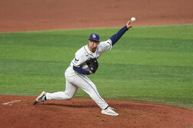 October 5, 2026, St. Petersburg, Florida, USA: Tampa Bay Rays pitcher IAN SEYMOUR (61) throws a pitch during game 2 of the American League Division Series against the New York Yankees. The Tampa Bay Rays hosted the New York Yankees the at Tropicana Field in St. Petersburg, FL. St. Petersburg USA - ZUMAm299 20261005_znp_m299_048 Copyright: xTaylorxMcFeex