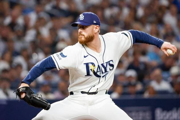 October 5, 2026, St. Petersburg, Florida, USA: Tampa Bay Rays pitcher Cam Booser (62) pitches to New York Yankees designated hitter Ben Rice (22) during the fifth inning at Tropicana Field on Monday, Oct. 5, 2026, in St. Petersburg. Florida News - October 5, 2026  - ZUMAs70_ 0868675316st Copyright: xJeffereexWoox