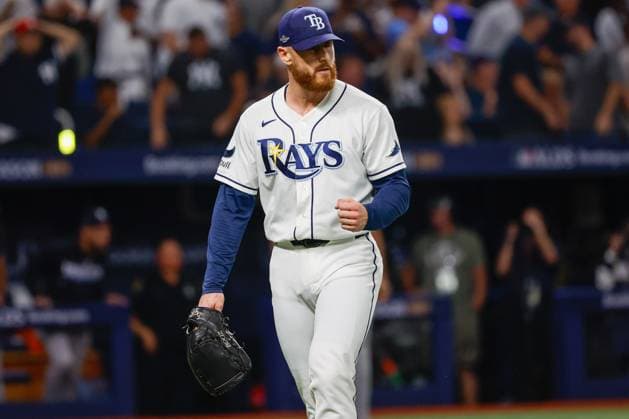 October 5, 2026, St. Petersburg, Florida, USA: Tampa Bay Rays pitcher Cam Booser (62) pumps his fist, after he retires the New York Yankees during the fifth inning at Tropicana Field on Monday, Oct. 5, 2026, in St. Petersburg. Florida News - October 5, 2026  - ZUMAs70_ 0868675318st Copyright: xJeffereexWoox