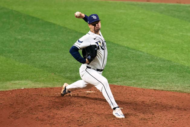October 5, 2026, St. Petersburg, Florida, USA: Tampa Bay Rays pitcher Ian Seymour (61) delivers a pitch during game two of the ALDS for the 2026 MLB, Baseball Herren, USA Playoffs against the New York Yankees on October 5, 2026 at Tropicana Field. The Rays beat the Yankees 5-2. MLB 2026: ALDS Game 2 Tampa Bay Rays 5 : 2 New York Yankees  - ZUMAh180 20261005_zsp_h180_031 Copyright: xKimxHukarix